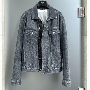 IRO Black Grey Gray Distressed Faded Denim Jean Jacket Mens Kuta 20S